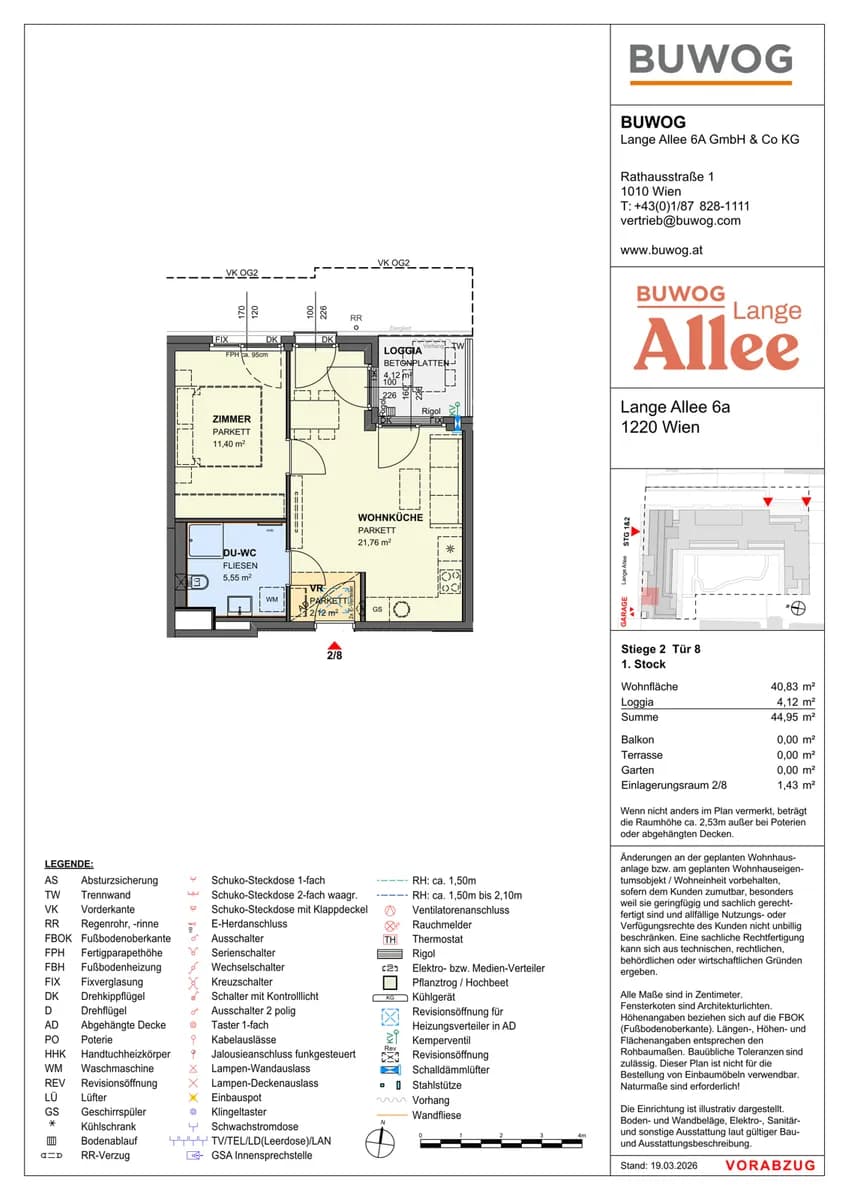 2-Zimmer-Wohnung kaufen in Wien – 40,83 m², € 259.000 – Bild 3 von 12