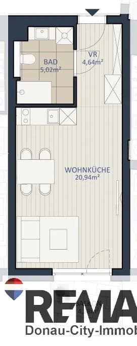 1-Zimmer-Wohnung kaufen in Tulln – 30,6 m², € 195.040 – Bild 2 von 8