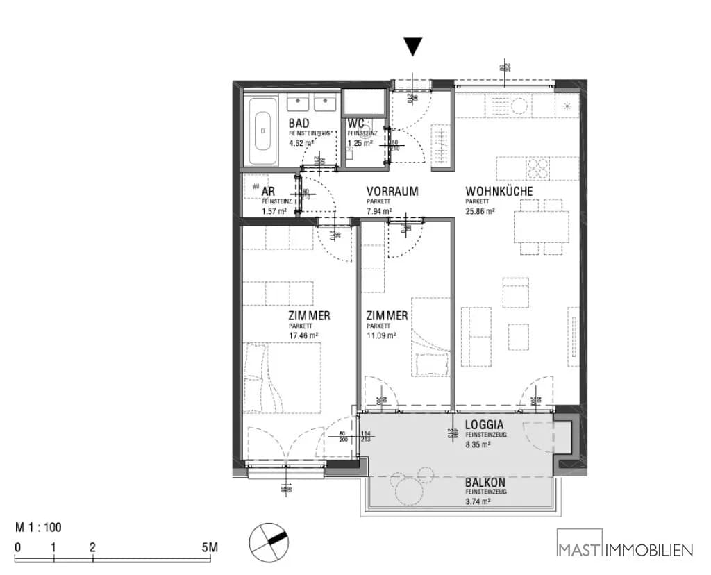 3-Zimmer-Wohnung kaufen in Wien – 78,13 m², € 449.000 – Bild 11 von 11