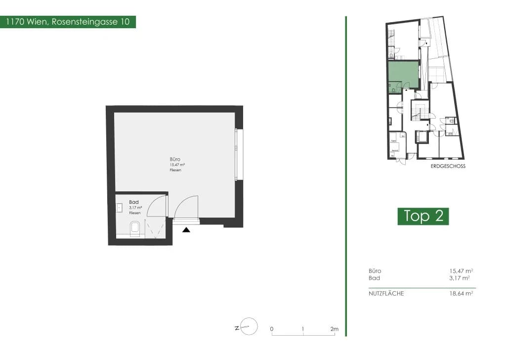 1-Zimmer-Gewerbeimmobilie mieten in Wien – 19 m², € 531 – Bild 8 von 8