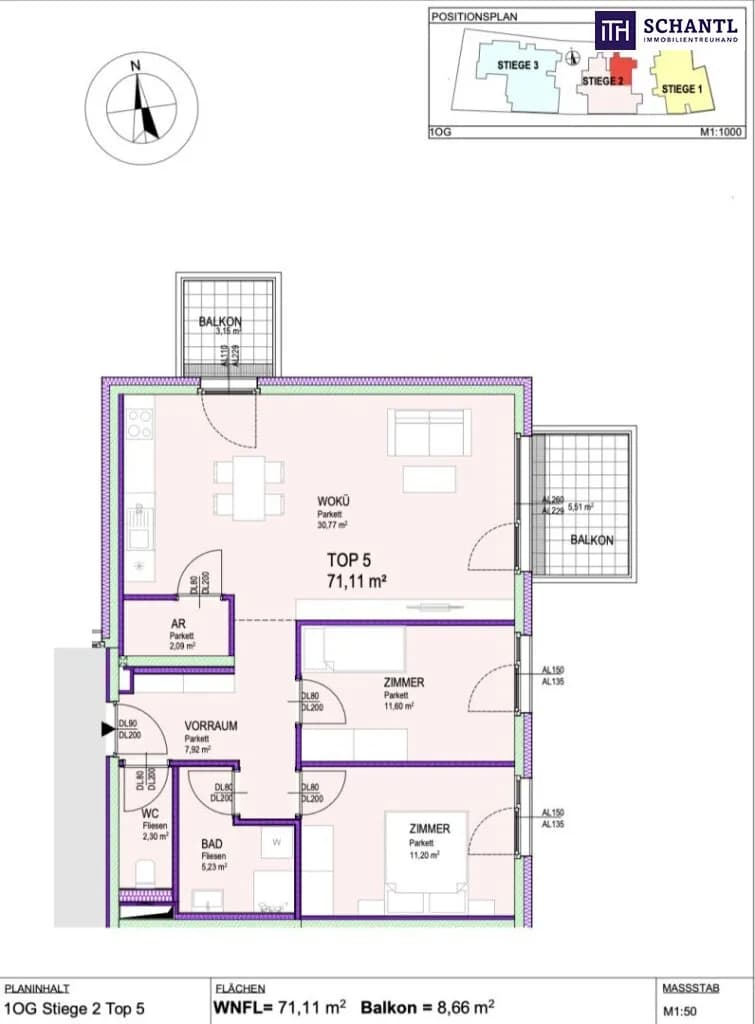 3-Zimmer-Wohnung kaufen in Gänserndorf – 71,11 m², € 377.000 – Bild 14 von 14