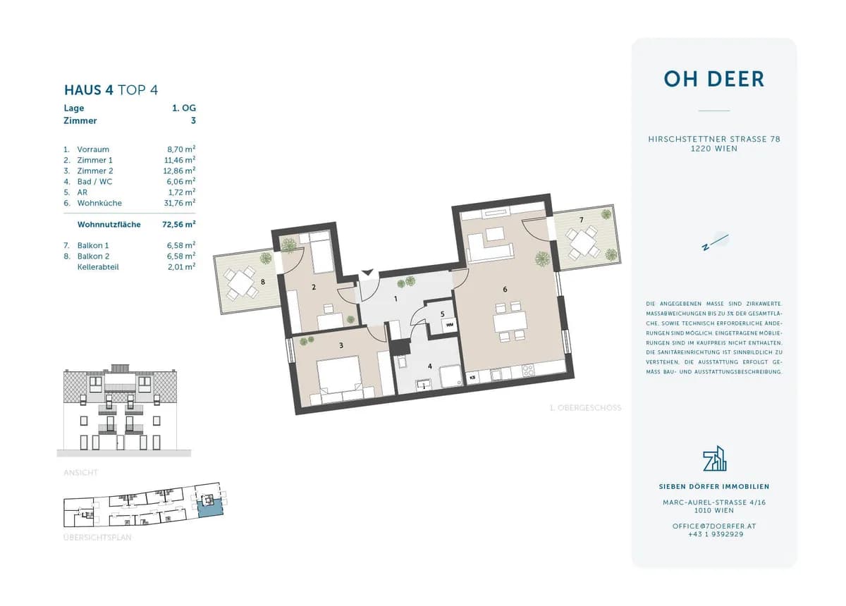 3-Zimmer-Wohnung kaufen in Wien – 72,56 m², € 420.000 – Bild 2 von 13