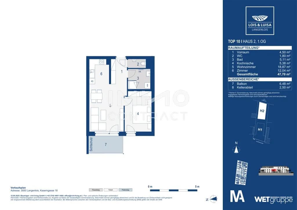 2-Zimmer-Wohnung kaufen in Krems Land – 47,7 m², € 228.000 – Bild 11 von 11
