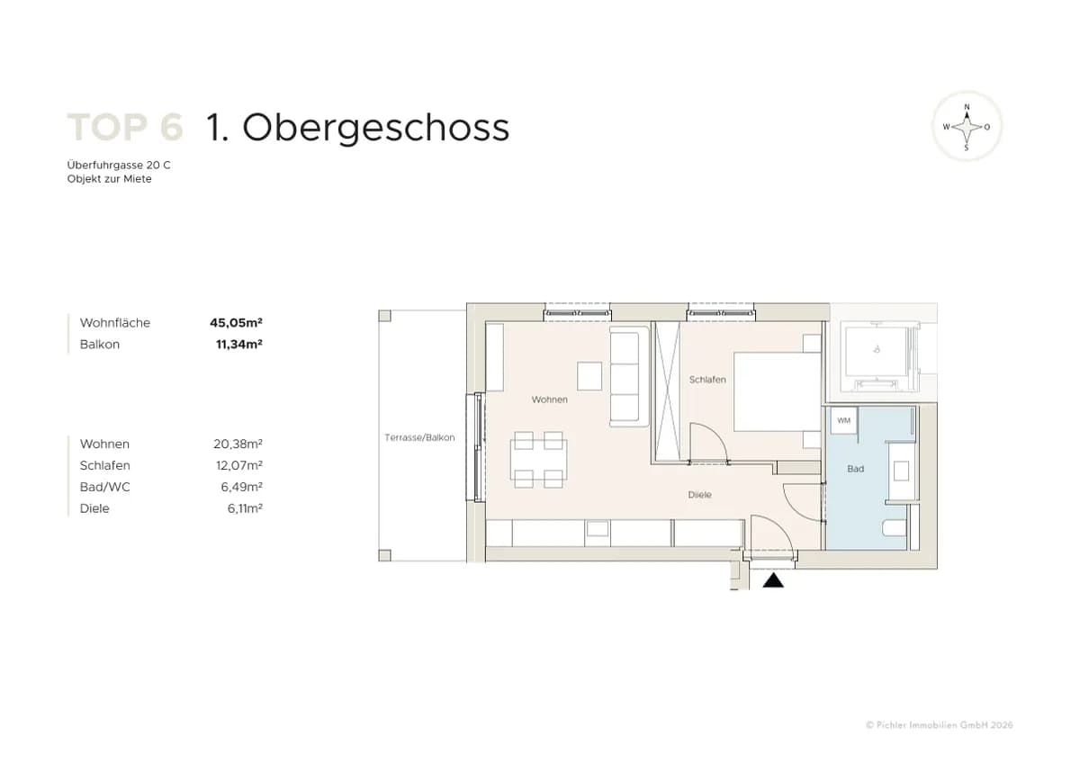 2-Zimmer-Wohnung kaufen in Graz – 45,04 m², € 298.165 – Bild 2 von 14