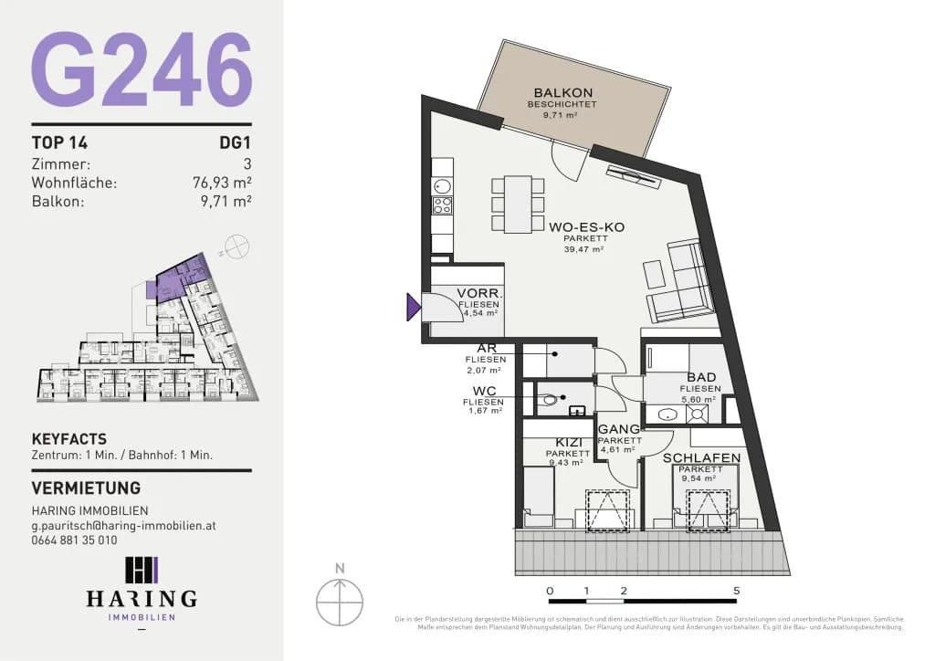 3-Zimmer-Wohnung mieten in Deutschlandsberg – 76,93 m², € 1.072 – Bild 2 von 2