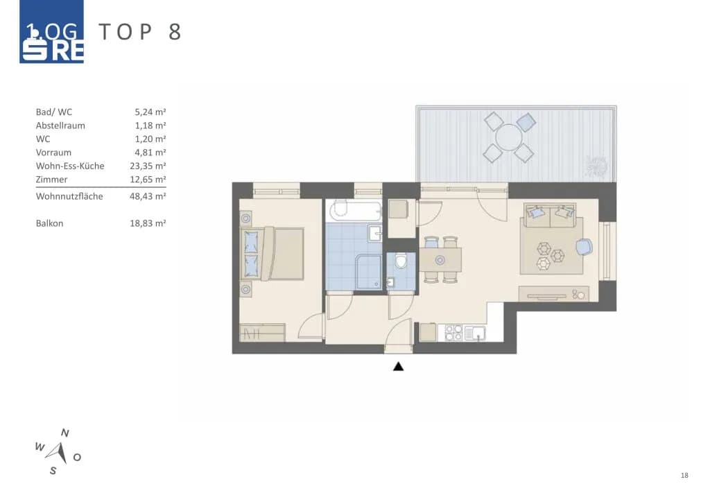 2-Zimmer-Wohnung kaufen in Graz – 48 m², € 263.495 – Bild 8 von 8