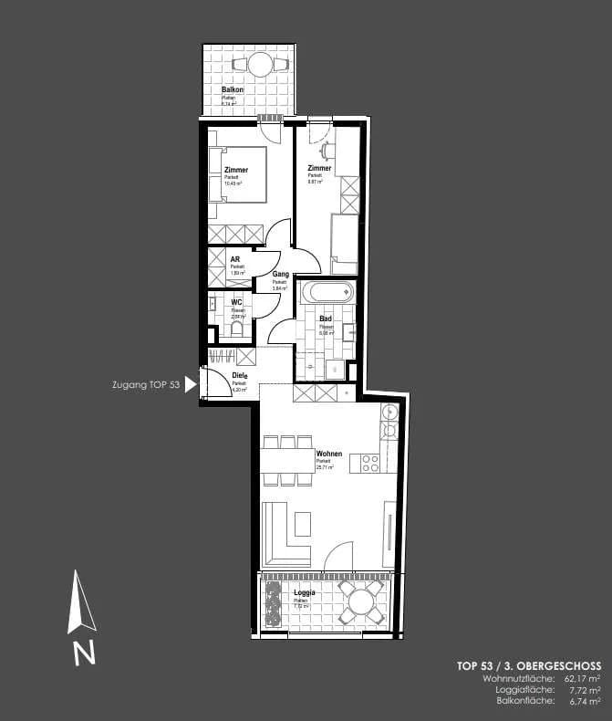 3-Zimmer-Wohnung kaufen in Bruck an der Leitha – 62,17 m², € 381.100 – Bild 10 von 14