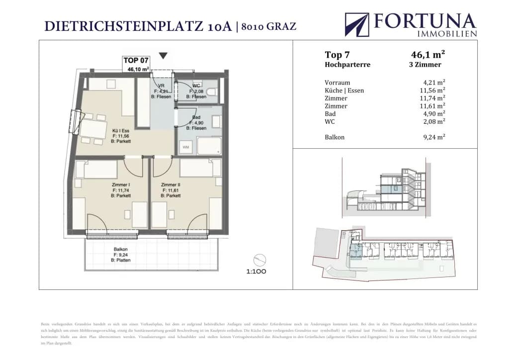 3-Zimmer-Wohnung kaufen in Graz – 45,8 m², € 282.000 – Bild 11 von 11