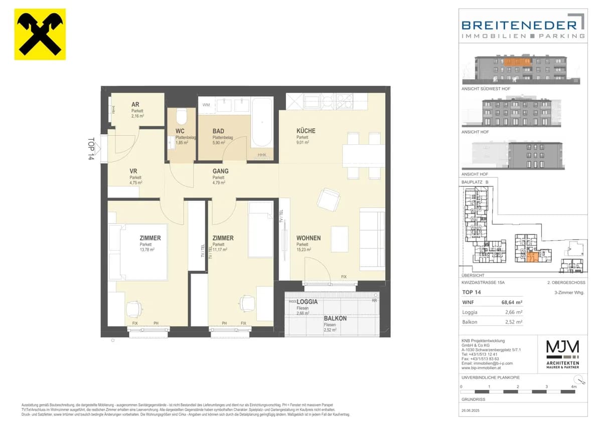 3-Zimmer-Wohnung kaufen in Korneuburg – 68,64 m², € 445.170 – Bild 6 von 6