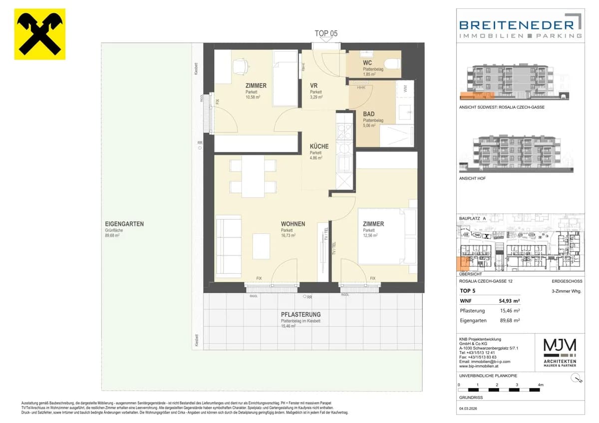 3-Zimmer-Wohnung kaufen in Korneuburg – 54,99 m², € 398.420 – Bild 8 von 8