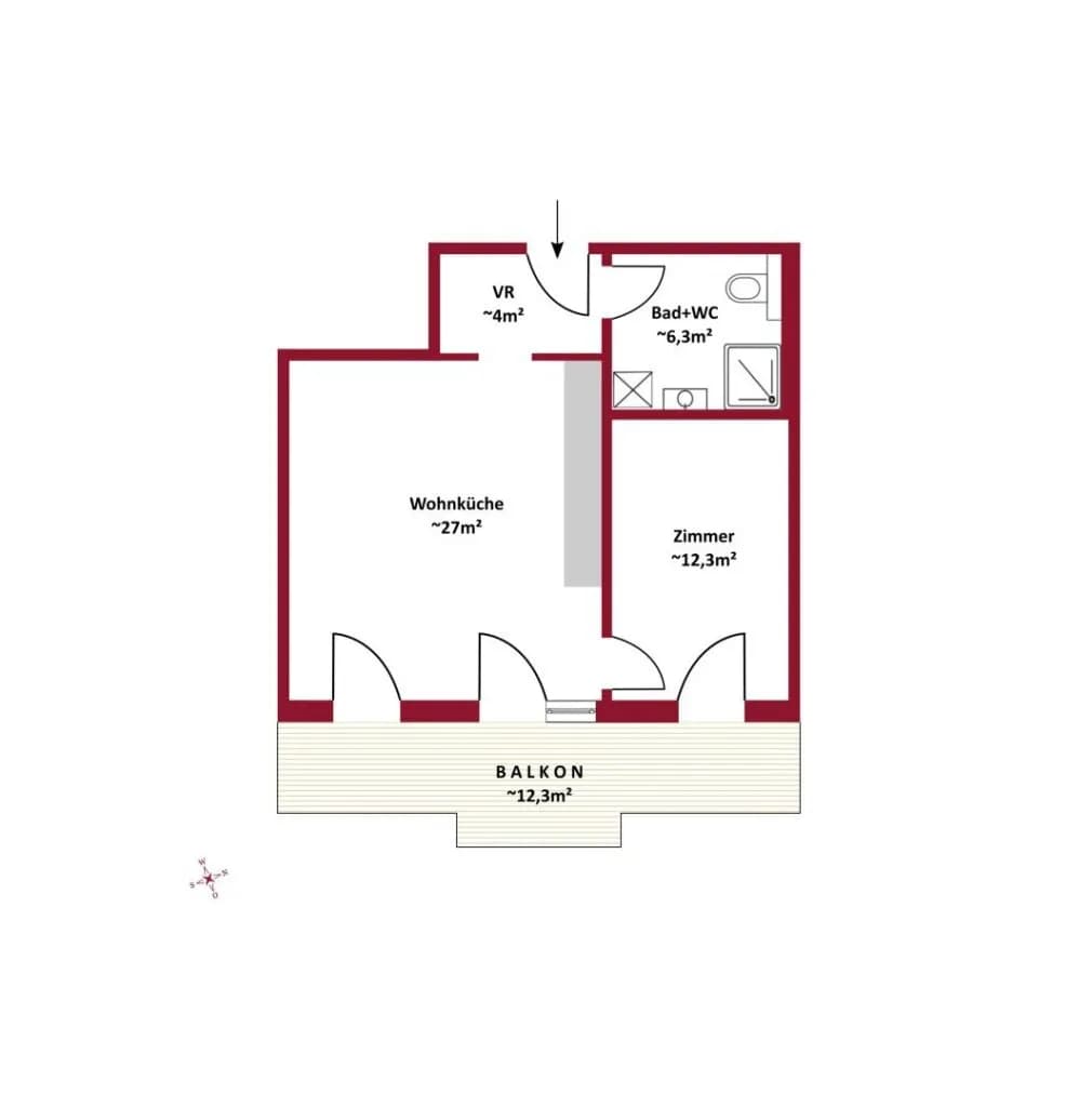 2-Zimmer-Wohnung mieten in Wien – 49,63 m², € 1.100 – Bild 4 von 4
