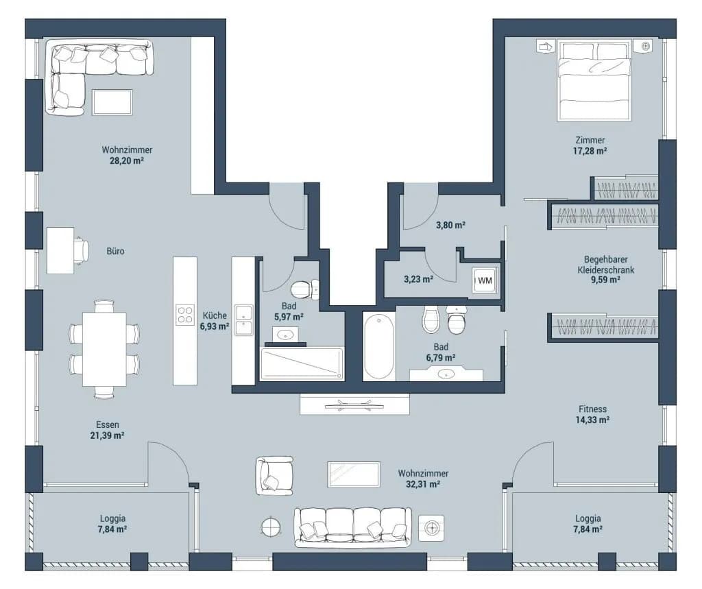 2-Zimmer-Wohnung mieten in Wien – 153 m², € 3.500 – Bild 13 von 14