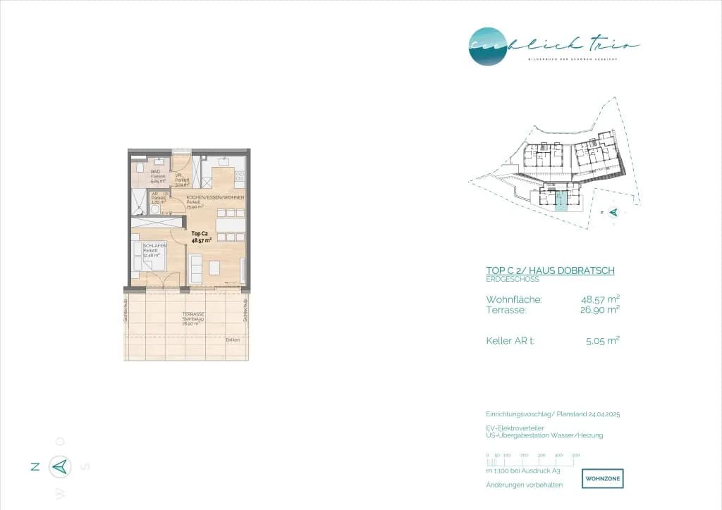2-Zimmer-Wohnung kaufen in Villach – 48,57 m², € 387.450 – Bild 2 von 4
