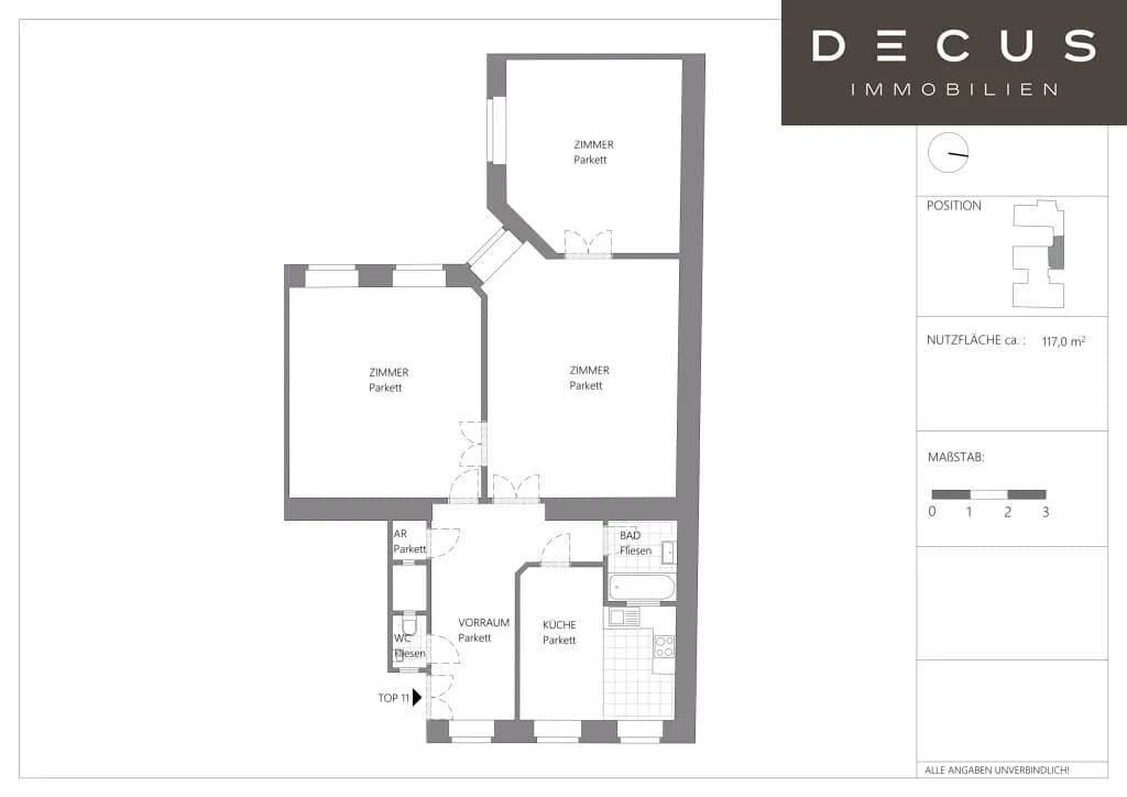 3-Zimmer-Wohnung mieten in Wien – 117,37 m², € 2.190 – Bild 11 von 11