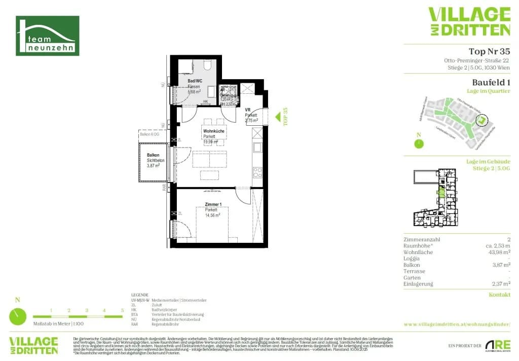 2-Zimmer-Wohnung mieten in Wien – 43,98 m², € 1.149 – Bild 29 von 29