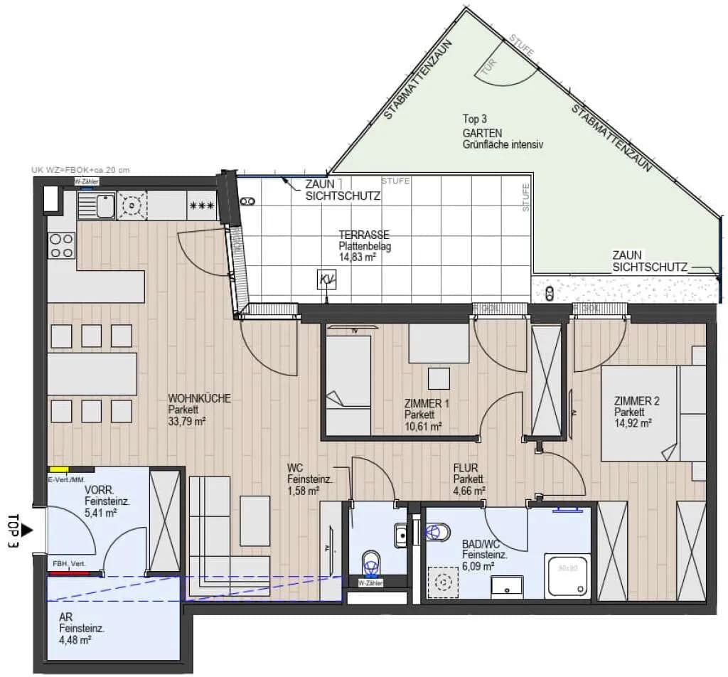 3-Zimmer-Wohnung kaufen in Wien – 81,54 m², € 546.000 – Bild 3 von 11