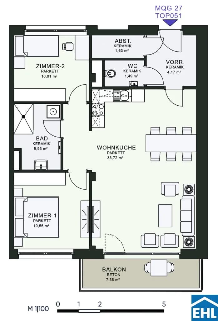 3-Zimmer-Wohnung mieten in Graz – 80,82 m², € 1.252 – Bild 7 von 7