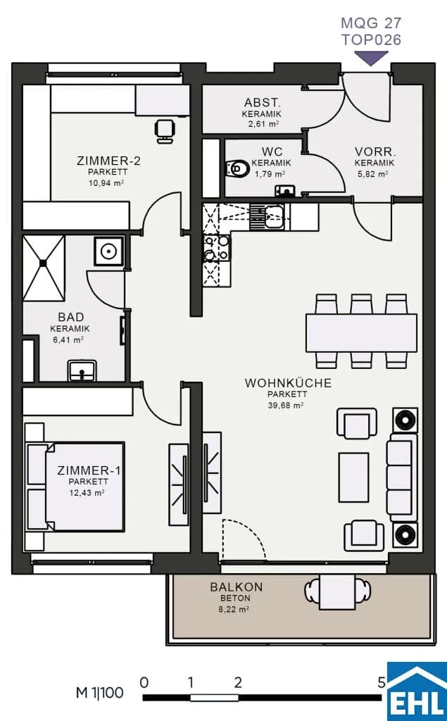3-Zimmer-Wohnung mieten in Graz – 79,68 m², € 1.241 – Bild 7 von 7