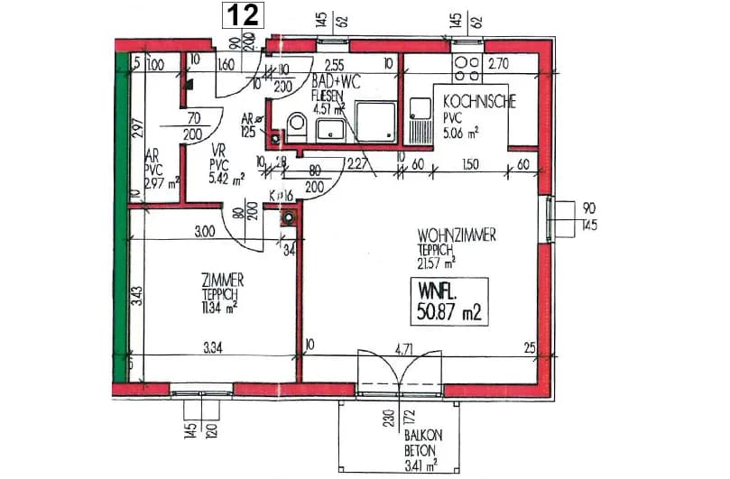 Wohnung mieten in Zwettl – 50,96 m², € 483 – Bild 3 von 3