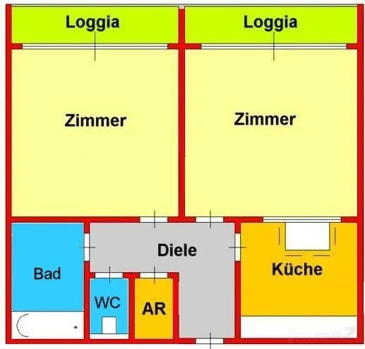 2-Zimmer-Wohnung mieten in Graz – 62,6 m², € 732