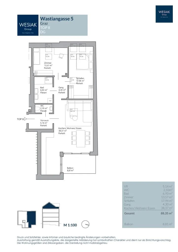 3-Zimmer-Wohnung mieten in Graz – 88 m², € 1.942 – Bild 11 von 11
