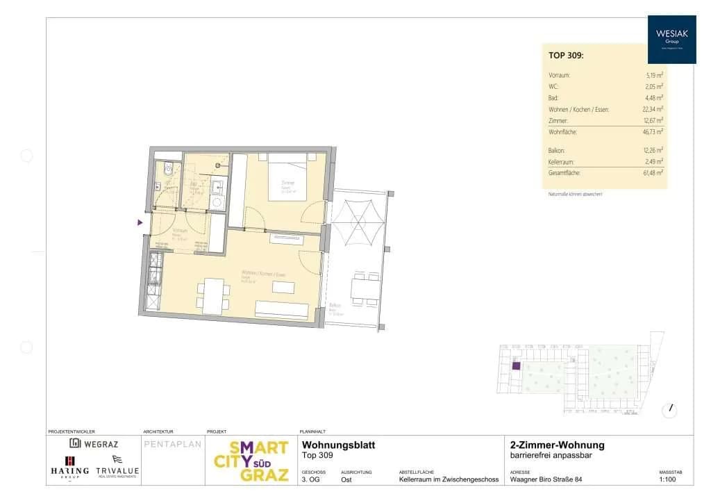 2-Zimmer-Wohnung mieten in Graz – 47 m², € 699 – Bild 8 von 8