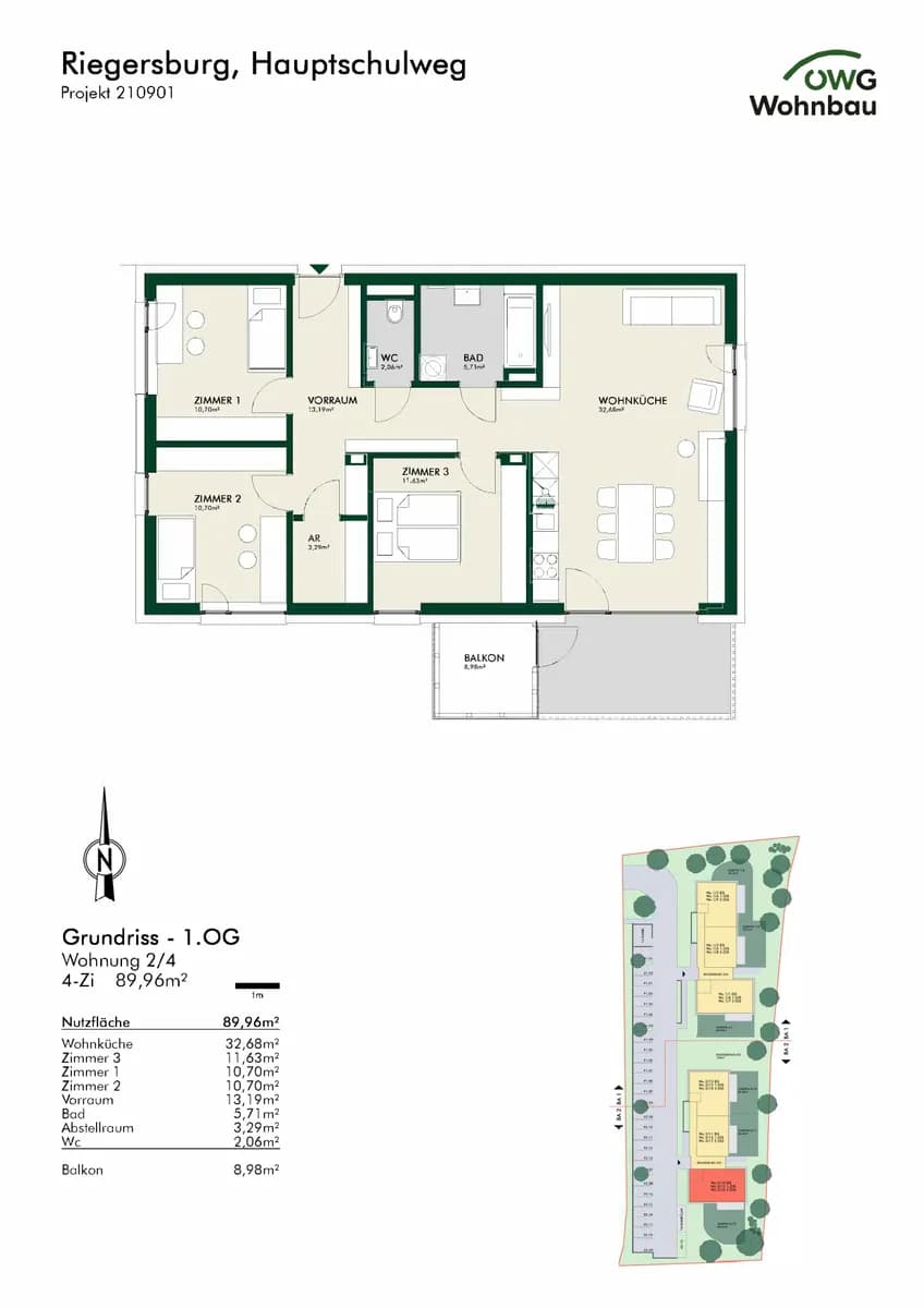 4-Zimmer-Wohnung mieten in Südoststeiermark – 90 m², € 1.135 – Bild 4 von 4