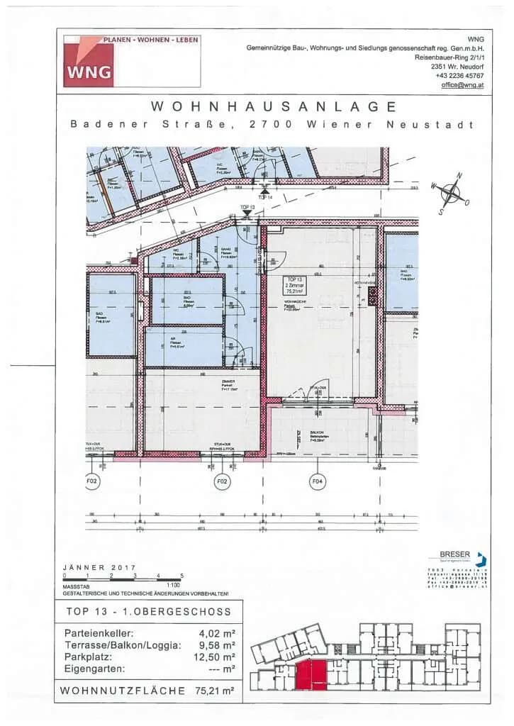 2-Zimmer-Wohnung mieten in Wiener Neustadt – 75,21 m², € 929 – Bild 2 von 2