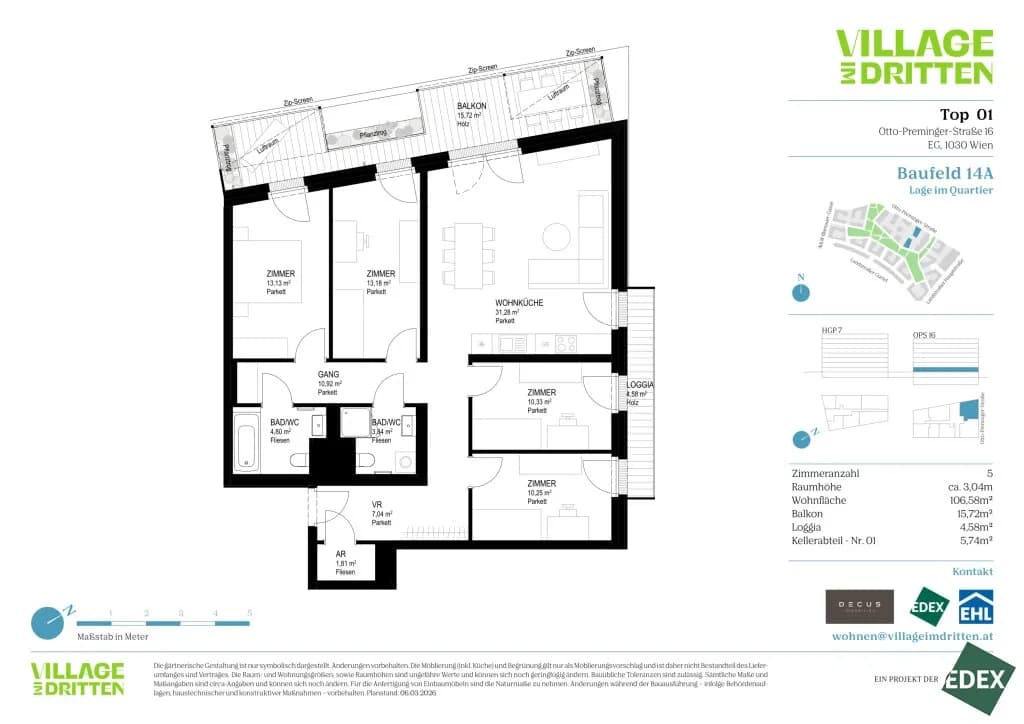 5-Zimmer-Wohnung kaufen in Wien – 106,66 m², € 701.100 – Bild 11 von 11