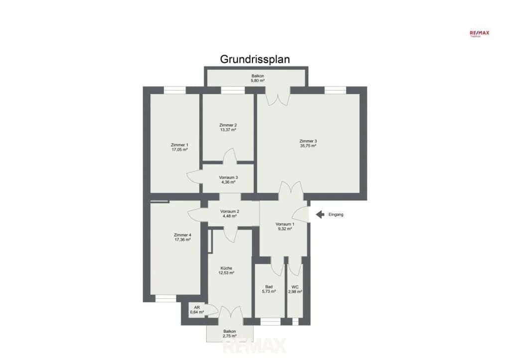 4-Zimmer-Wohnung mieten in Leoben – 124 m², € 991 – Bild 8 von 8
