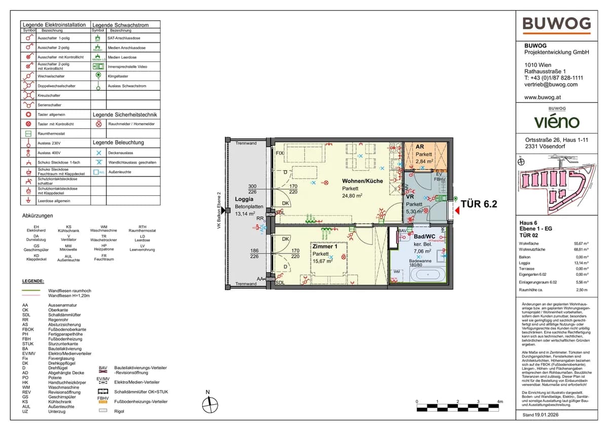 2-Zimmer-Wohnung mieten in Mödling – 55,42 m², € 1.303 – Bild 2 von 20