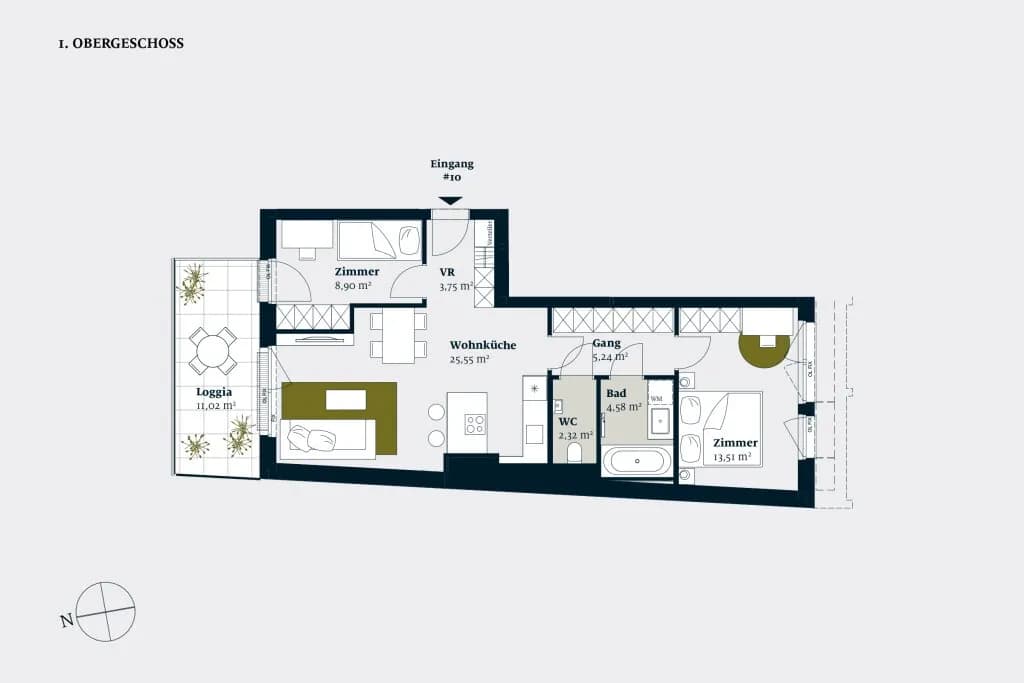 3-Zimmer-Wohnung kaufen in Wien – 63,85 m², € 498.000 – Bild 2 von 9