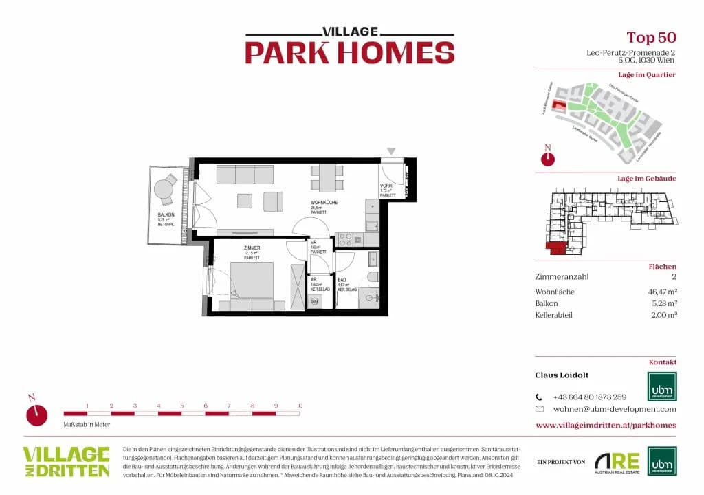 2-Zimmer-Wohnung kaufen in Wien – 46,47 m², € 359.000 – Bild 9 von 9