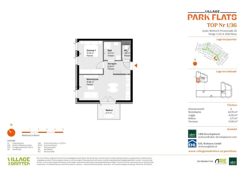 2-Zimmer-Wohnung kaufen in Wien – 43,61 m², € 388.000 – Bild 13 von 13