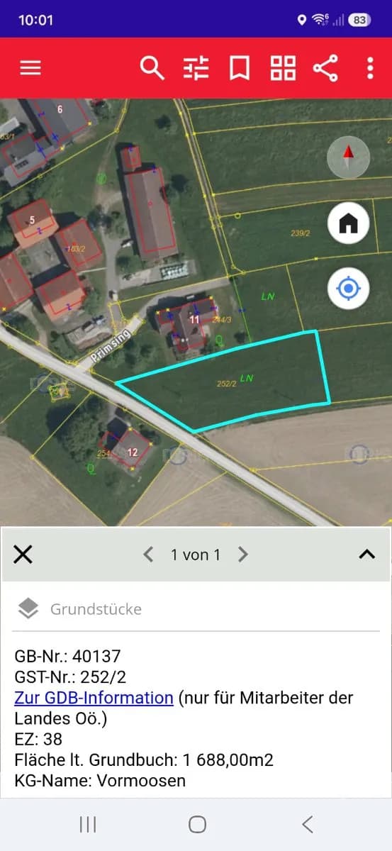 Grundstück kaufen in Braunau am Inn – 1 688 m², € 175.000 – Bild 2 von 6