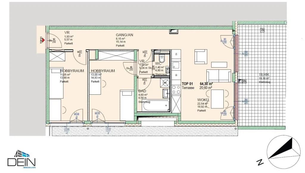 3-Zimmer-Wohnung kaufen in Wien – 64,3 m², € 307.737 – Bild 12 von 12