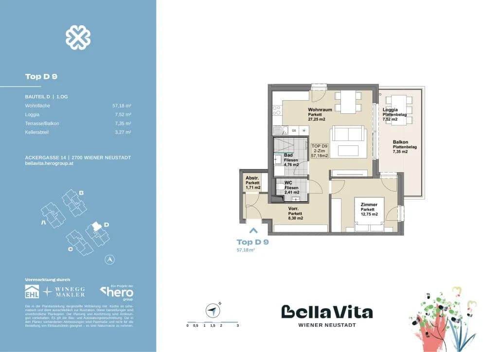 Immobilie kaufen in Wiener Neustadt – 57,18 m², € 242.000 – Bild 26 von 26