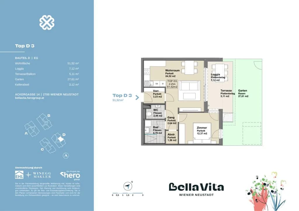 Immobilie kaufen in Wiener Neustadt – 51,52 m², € 246.000 – Bild 25 von 25