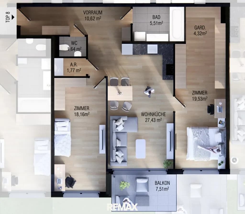 3-Zimmer-Wohnung kaufen in Wien – 88,72 m², € 489.000 – Bild 7 von 7