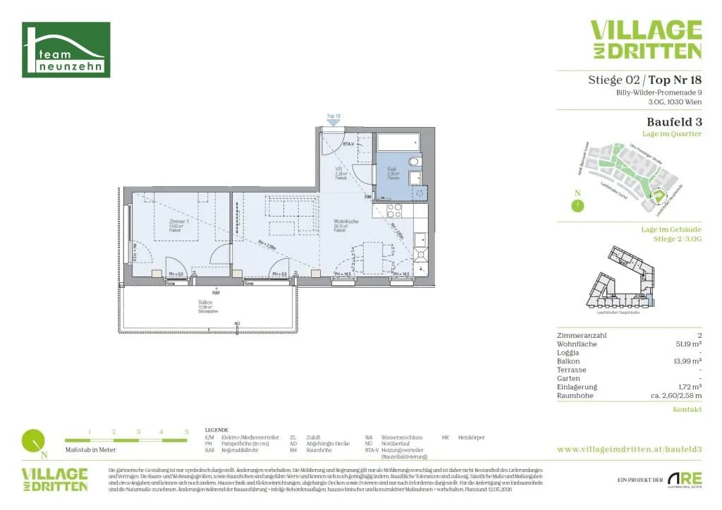 2-Zimmer-Wohnung mieten in Wien – 51,19 m², € 1.199 – Bild 21 von 21
