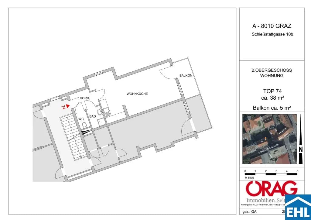 1-Zimmer-Wohnung mieten in Graz – 38,31 m², € 595 – Bild 7 von 7