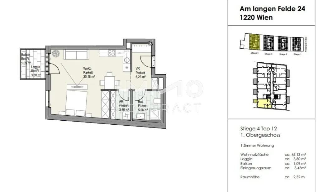 1-Zimmer-Wohnung kaufen in Wien – 45,13 m², € 324.800 – Bild 5 von 6