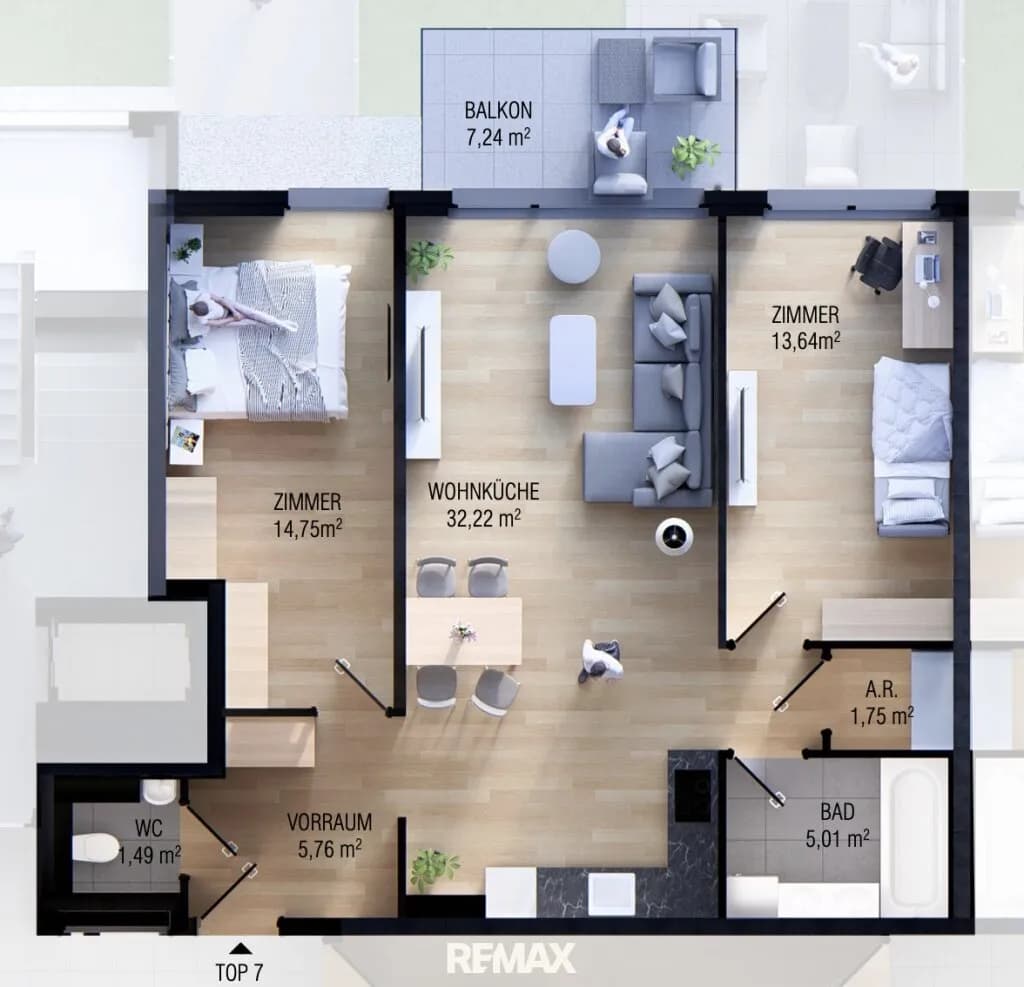 3-Zimmer-Wohnung kaufen in Wien – 75,33 m², € 449.000 – Bild 7 von 7