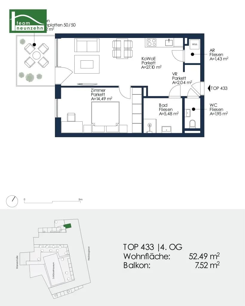 2-Zimmer-Wohnung mieten in Graz – 52,49 m², € 879 – Bild 20 von 20