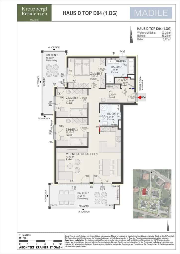 4-Zimmer-Wohnung kaufen in Klagenfurt – 107,05 m² – Bild 7 von 7