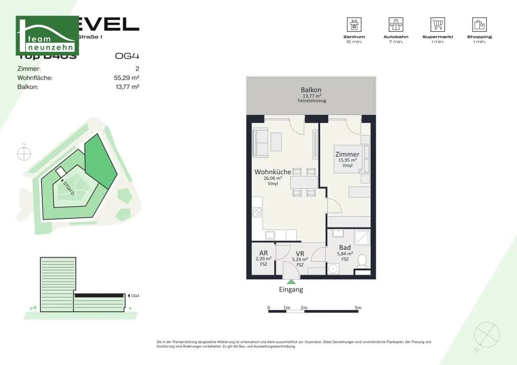 2-Zimmer-Wohnung mieten in Graz – 55,29 m², € 849 – Bild 20 von 20