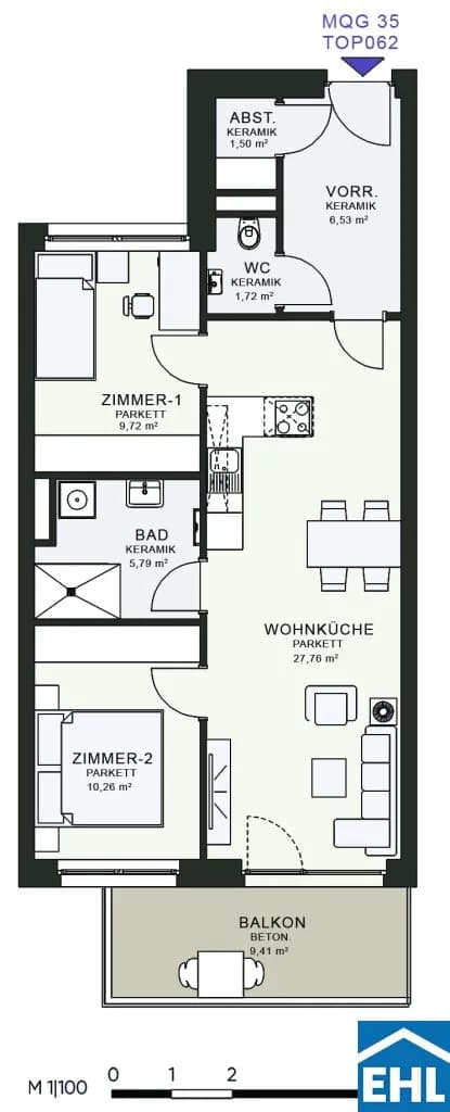 3-Zimmer-Wohnung mieten in Graz – 64,07 m², € 946 – Bild 18 von 18