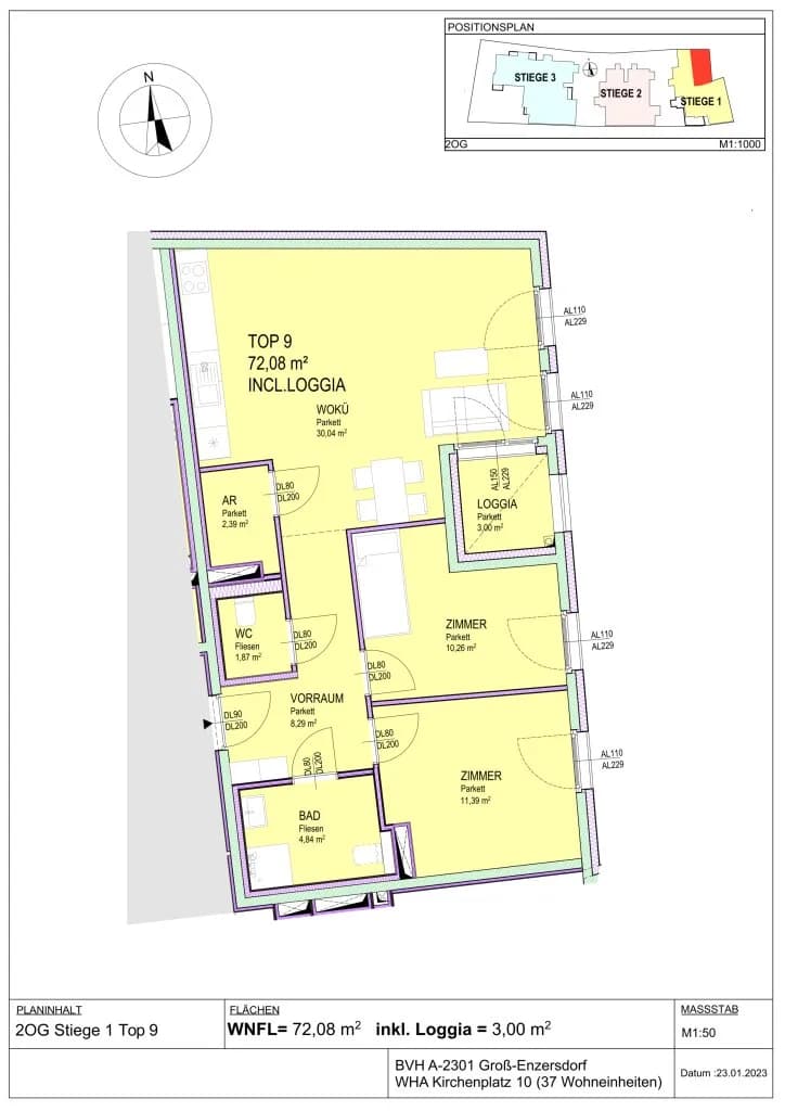 3-Zimmer-Wohnung kaufen in Gänserndorf – 70 m², € 322.420 – Bild 10 von 11
