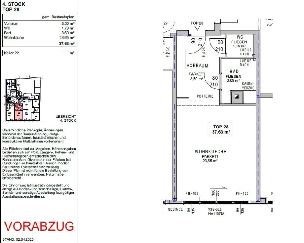1-Zimmer-Wohnung kaufen in Wien – 36,13 m², € 299.000 – Bild 13 von 13
