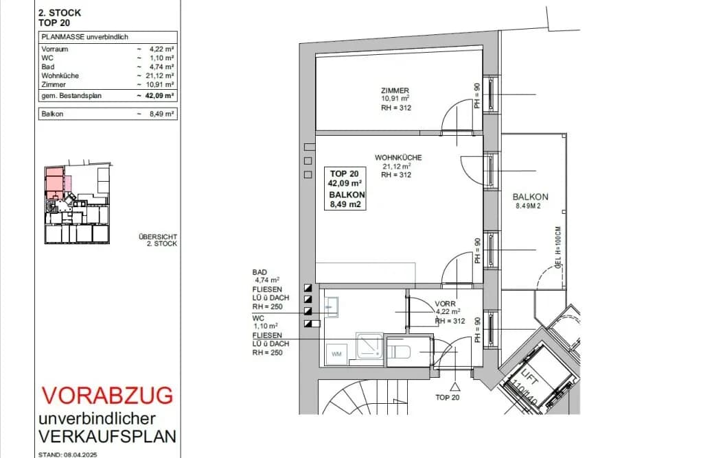 2-Zimmer-Wohnung kaufen in Wien – 42,17 m², € 369.000 – Bild 12 von 12